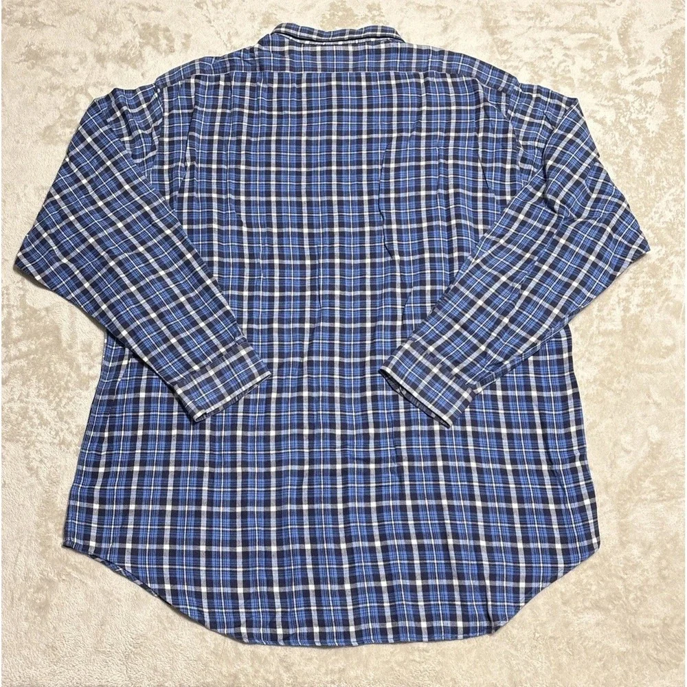Vintage Polo Ralph Lauren Crowley Shirt Men's Size XL Blue Plaid Long Sleeve